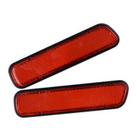 1 Pair Universal Fender Side Reflector Reflective Sticker Marker for Car Trailer Motorcycle Red Plastic