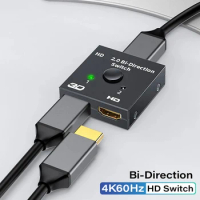 HDMI-Compatible Splitter 4K Switch KVM Bi-Direction 1x2/2x1 HDMI-compatible Switcher 2 in1 Out for PS4/3 TV Box Switcher Adapter