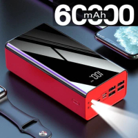 60000mAh Power Bank 4 USB PoverBank Portable External Battery Charger Powerbank 60000 mAh for Xiaomi Mi iPhone Samsung Poverbank