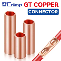 100Pcs GT Copper Connecting Pipe Wire Joint Small Copper Tube Terminal Cable Lug Connection Tube Wir
