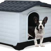 Indoor Outdoor Dog House Big Dog House Plastic Dog Houses for Small Medium Large Dogs 26 Inch High All Weather Dog House
