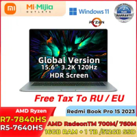 2023 Xiaomi Redmi Book Pro 15 Mi Laptop AMD Ryzen 5 7640HS R7-7840HS Notebook 16G RAM 512G 1TB SSD 15.6" 3.2K 120Hz PC Comptuer