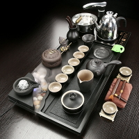 天然烏金石茶盤套裝家用茶具陶瓷現代流水石茶盤喝茶辦公簡約茶臺