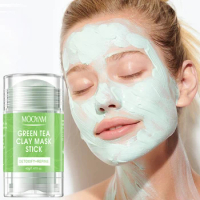 MOOYAM Green Tea Face Deep Cleaning Mud Solid Mask Stick Anti-Acne Oil Control Clean Pores Facial Clay Mask Stick