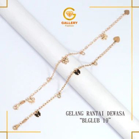 GELANG RANTAI DEWASA MODEL COQUETTE BLINK GOLD & CAT GOLD EMAS ASLI KADAR 8K(375)-GALLERY FASHION202