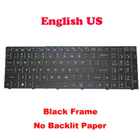 Laptop No Backlit Keyboard For CLEVO NS50MU NS50PU NS51MU NS51PU NS70MU NS70HU NS70PU NS71MU NS71PU United States US Black Frame