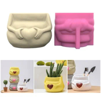 Creative Gypsum Silicone Mold DIY Succulent Concrete Flower Pots Vase Plaster Cement Mold Pen Holder Molds Decors