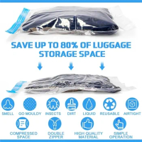 Travel Compression Bags, Roll Up Travel Space Saver Bags for Luggage, Cruise Ship Essentials Cothes