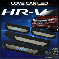 4PCS Honda HRV 2013-2022 RU1/2/3/4/5 Side Steel Plate/Door Side Step With Led Blue