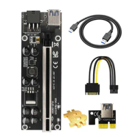 PCIE Riser 009S Plus Cabo Riser PCI Express x16 GPU Riser for Video Card 6 Pin Power 60CM USB 3.0 Cable for Bitcoin Miner Mining
