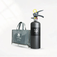 【正德防火】台製鋰電池玻纖防火毯+強化液滅火器1L(Tiger PRO鐵灰色)