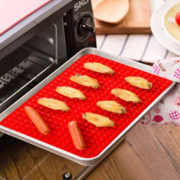 1PC BBQ Mat Silicone BBQ Pyramid Pan Fat Reducing Slip Oven Baking Grill Oil Filter Pad Sheet Cooking non-stick Mat ELM 005