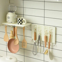 1-2PCS Kitchen Pegboard Multifunctional Kitchen Foldable Shelf With Hooks Wall Spice Rack Without Drilling cookware organizer