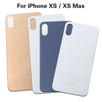 Big Camera Hole Glass Panel For iPhone XS / XS Max Battery Back Cover Rear Door Back Glass Chassis Housing Case No Adhesive