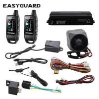 2 Way Car Alarm Black Rechargeable Remote LCD Pager Display Universal Car Keyless Entry System 868Mhz DC12V