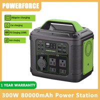 POWERFORCE 300W Power Station 80000mAh Backup Lifepo4 Battery Emergency Power Supply PD100W Solar Generator with 220V AC Outlet