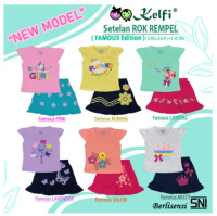 KELFI SETELAN ROK REMPEL / SET ANAK CEWEK \FAMOUS EDITION\" Baju Motif"