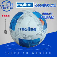 Bola Sepak, Molten, 5000 gred, Buatan Jepun, Saiz 5, Diperbuat daripada Kulit TPU, Reka Bentuk Fabri