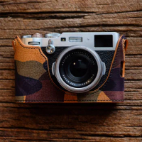 for Fujifilm X100F leather camera protective case Camouflage style camera leather case