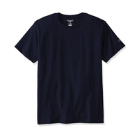 美國百分百【Champion】冠軍 T恤 短袖 T-shirt logo 素T 高磅數 深藍 S-XL號 I203