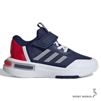 【下殺】Adidas 慢跑鞋 童鞋 魔鬼氈 MARVEL 美國隊長 X RACER 藍【運動世界】IF3409