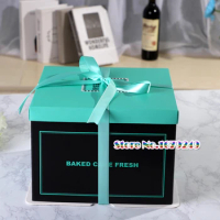 20pcs 6 inch 8 inch cake box , Blue paper cheese cake box.Birthday wedding home Party supplies 20pcs/lot