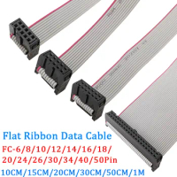 1Pcs 2.54mm Pitch JTAG ISP Gray Flat Ribbon Data Cable FC-6/8/10/12/14/16/18/20/24/26/30/34/40/50 Pin FOR DC3 F/F IDC Box Header