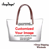 Noisydesigns 3D Customize Your Personalized Pattern Bags Drop Shipping Canvas Shopping Bag Women Large Handbags Tote Fashion