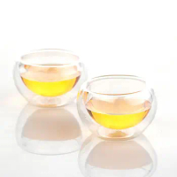 Drinking Handmade Heat Resistant Insulated Transparent Double Wall Tea Cups Mini Glass Cup Espresso Coffee Cups Kungfu Teacup