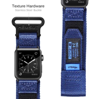 Super Rugged Nylon Sport Band for Apple Watch 40 41 45 40 44mm for iwatch 7 5 6 se 2 3 38mm 42mm strap bracelet wristbelt Blue