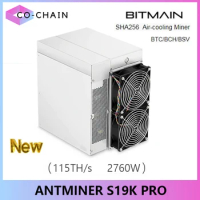 New BITAMAIN Antminer S19k Pro 115Th/s BTC BCH Miner 2760W SHA 256 Bitcoin Asic Miner 115T Than antminer S19 PRO S17+ T17+ S19