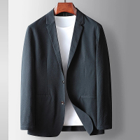 巴黎精品 父親節禮物 西裝外套休閒西服(微皺彈力輕薄純色男外套3色a1bc25)