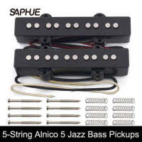 New 5-String Alnico 5 Jazz Bass Pickups Neck-9.6K &amp; Bridge-11.1K Pickup Fit 5 Strings Jazz Bass Guitar Pickup Part