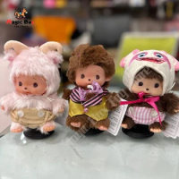 15cm New Disney Monchhichi Keychain Bag Pendants Plush Kawaii Doll Toy Hand Puppet Decoration Children Cute Gift Wholesale