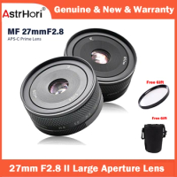 AstrHori 27mm F2.8 II Large Aperture APS-C Manual Lens Inner Focus Compatible with Fujifilm X/Nikon Z/M43/Canon EF-M Mount