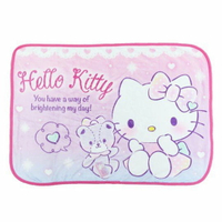 小禮堂 Hello Kitty 圓角毛毯披肩《粉紫.小熊》70x100cm.薄毯.單人毯