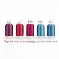 4/5 Brother Colors Set Premium Polyester Embroidery Thread 500 Meters Each Spool For Brother Babylock Janome Singer Home Machine