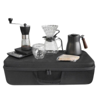 Coffee Maker Portable Outdoor Travel Camping Coffee Set with Steel Kettle Manual Grinder Glass Cup Filter Paper Gift