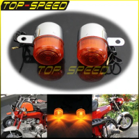 Cafe Racer Front&amp;Rear Turn Signal Light Taillight Back Amber Turning Flashing Lamp For Honda Dax Z50 ST50 ST70 CT70 ST CT 50 70