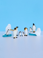 仿真小企鵝模型 迷你冰川動物玩偶卡通可愛靜態冰上擺件玩具