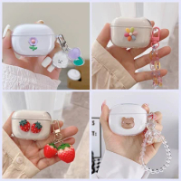 For airpods 1 2 3 TWS Case cartoon Wristband Cover airpods pro 2 Silicone Transparent Earphone case airpods 2 Accessories Box