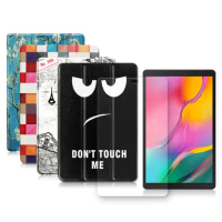 三星 Samsung Galaxy Tab A 10.1吋 2019 文創彩繪 隱形磁力皮套+9H鋼化玻璃貼(合購價) T510 T515