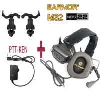 Shooting Earmuffs EARMOR M32 MOD4 Tactical Headset Headphones Hearing Protection Noise Canceling with Microphone Headset