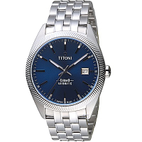 TITONI宇宙系列摩登經典機械腕錶(878S-612)-藍