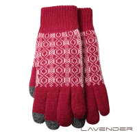 【Lavender】i-Touch觸控雙層手套-格紋-紅(觸控手套)