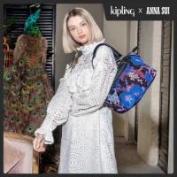【KIPLING】Kipling x ANNA SUI 搖滾冬青羽蝶印花手提側背包-ART MINI