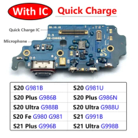 USB Charger Board Flex For Samsung S20 S21 Plus Ultra Fe 4G 5G G981B USB Port Connector Dock Charging Flex Cable