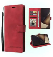 SUNCASE Oppo A18 cover hp model dompet multi fungsi flip case wallet leather SUNCASE RED