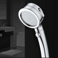 Handheld Shower Head High Pressure Chrome 3 Spary Setting with ON/OFF Pause Switch Water Saving Adjustable Luxury Spa Detachable