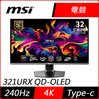 MSI微星 MPG 321URX QD-OLED 32型 4K 240Hz HDR電競螢幕